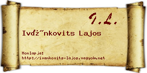 Ivánkovits Lajos névjegykártya